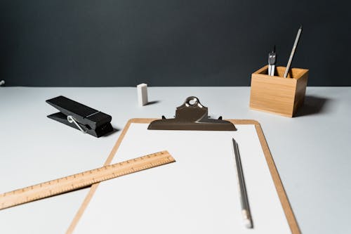 寫字夾板, 尺, 文具 的 免费素材图片