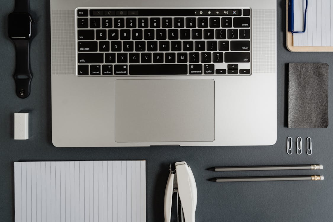 Flat Lay with Laptop and Office Supp · Free Stock Photo