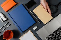 Stationery on Black Surface