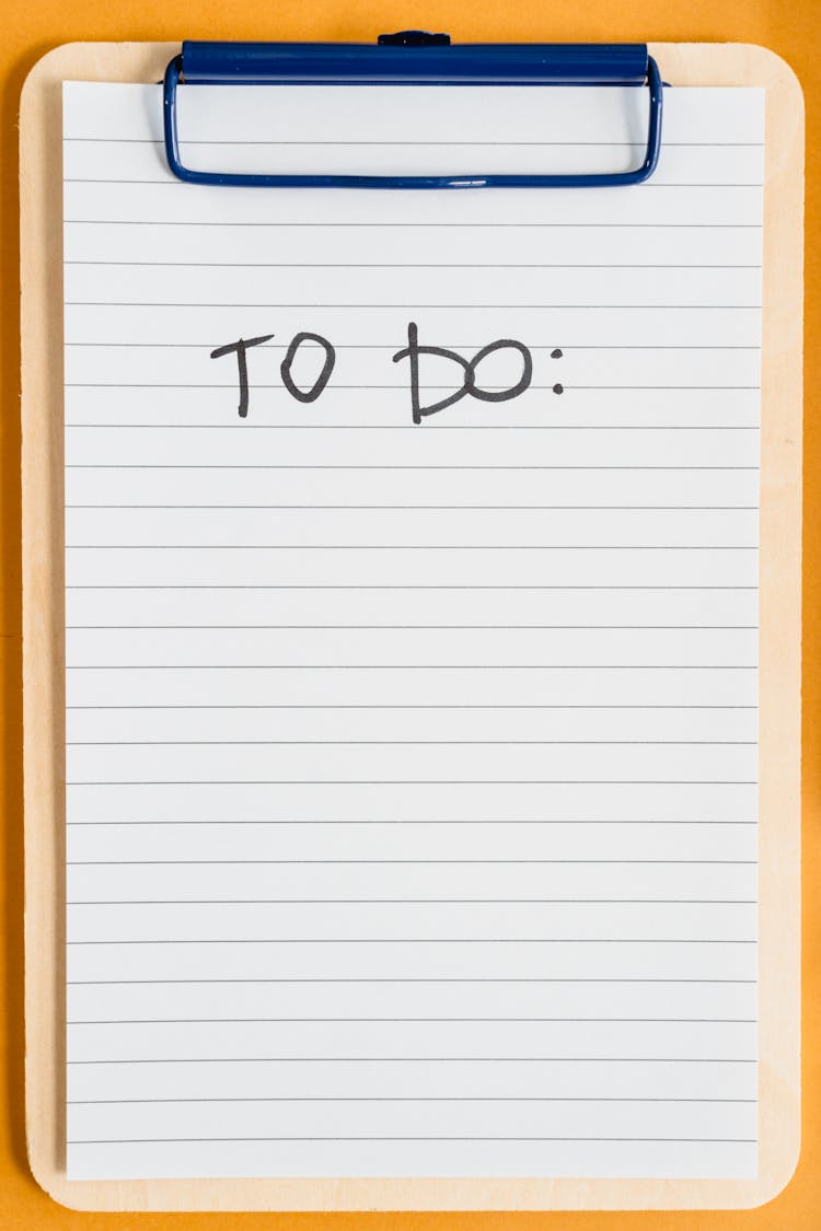 A To Do List On A Clipboard