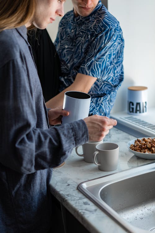 Free A Person Making a Coffee Stock Photo