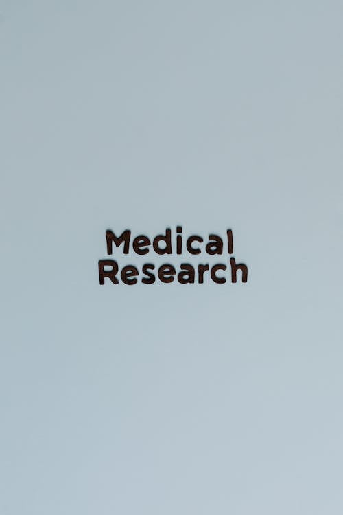 Medical Research Text On Blue Background