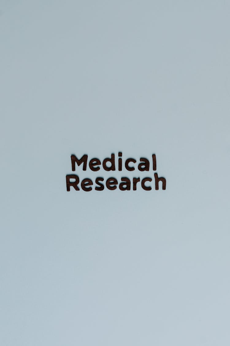 Medical Research Text On Blue Background