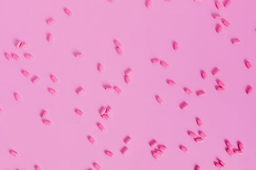 Overhead Shot of Pink Tablets