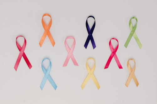 Colorful Ribbon on White Surface