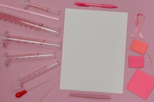 White Blank Paper on Pink Background