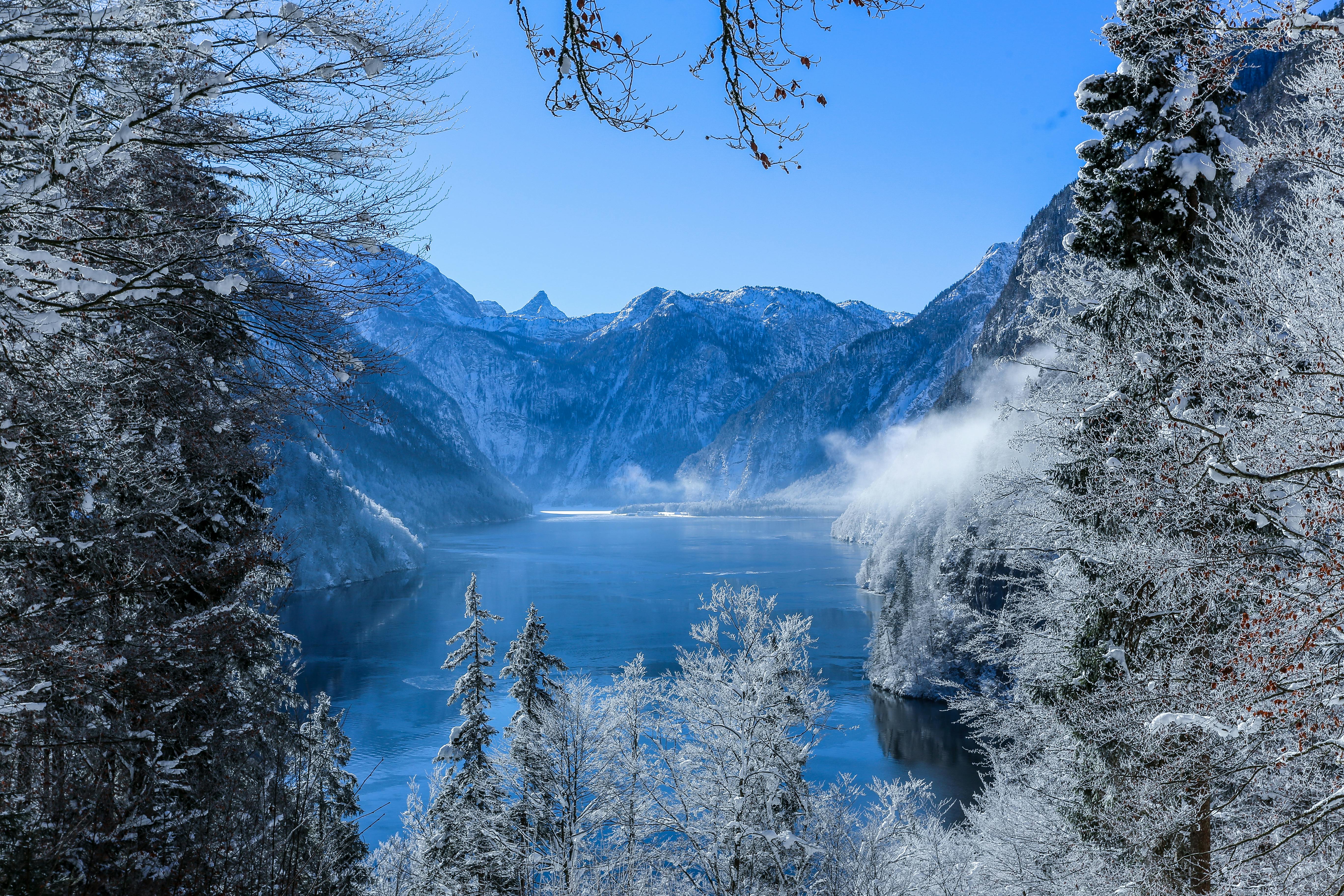 photography of mountain range during winter