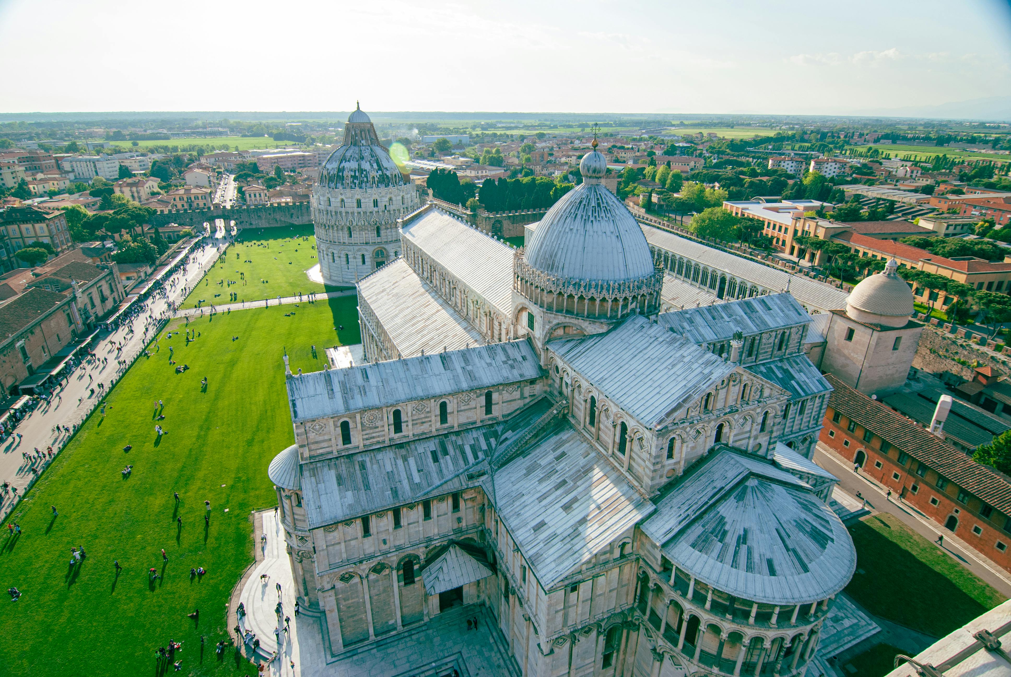 Pisa Leaning Tower Cathedral Baptistery Panorama Stock Illustration  539630524  Shutterstock