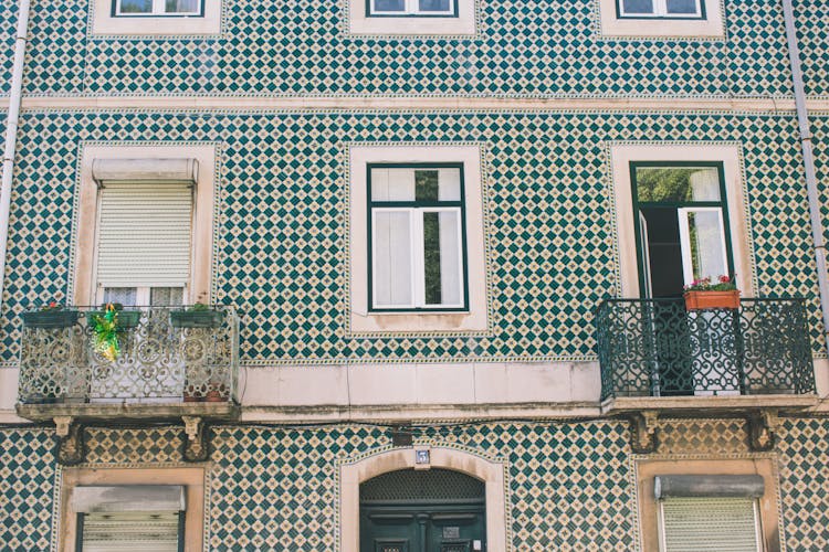 White And Green Building