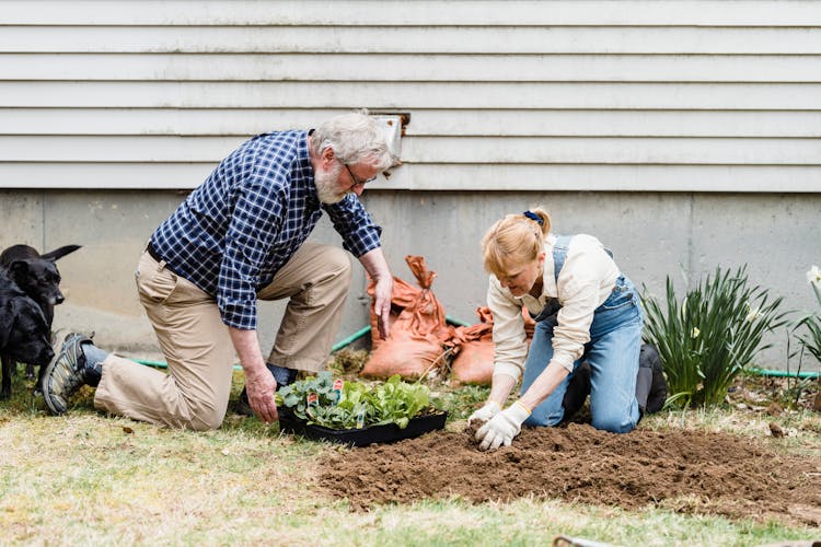 A Couple Doing Gardening