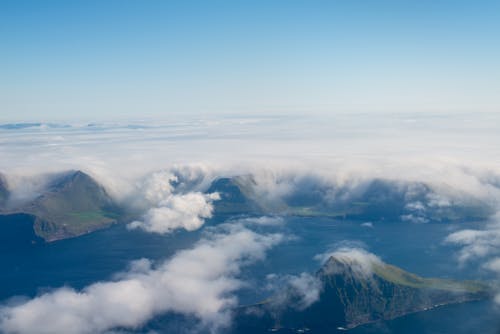 Free stock photo of above clouds, aerial shot, approach Stock Photo