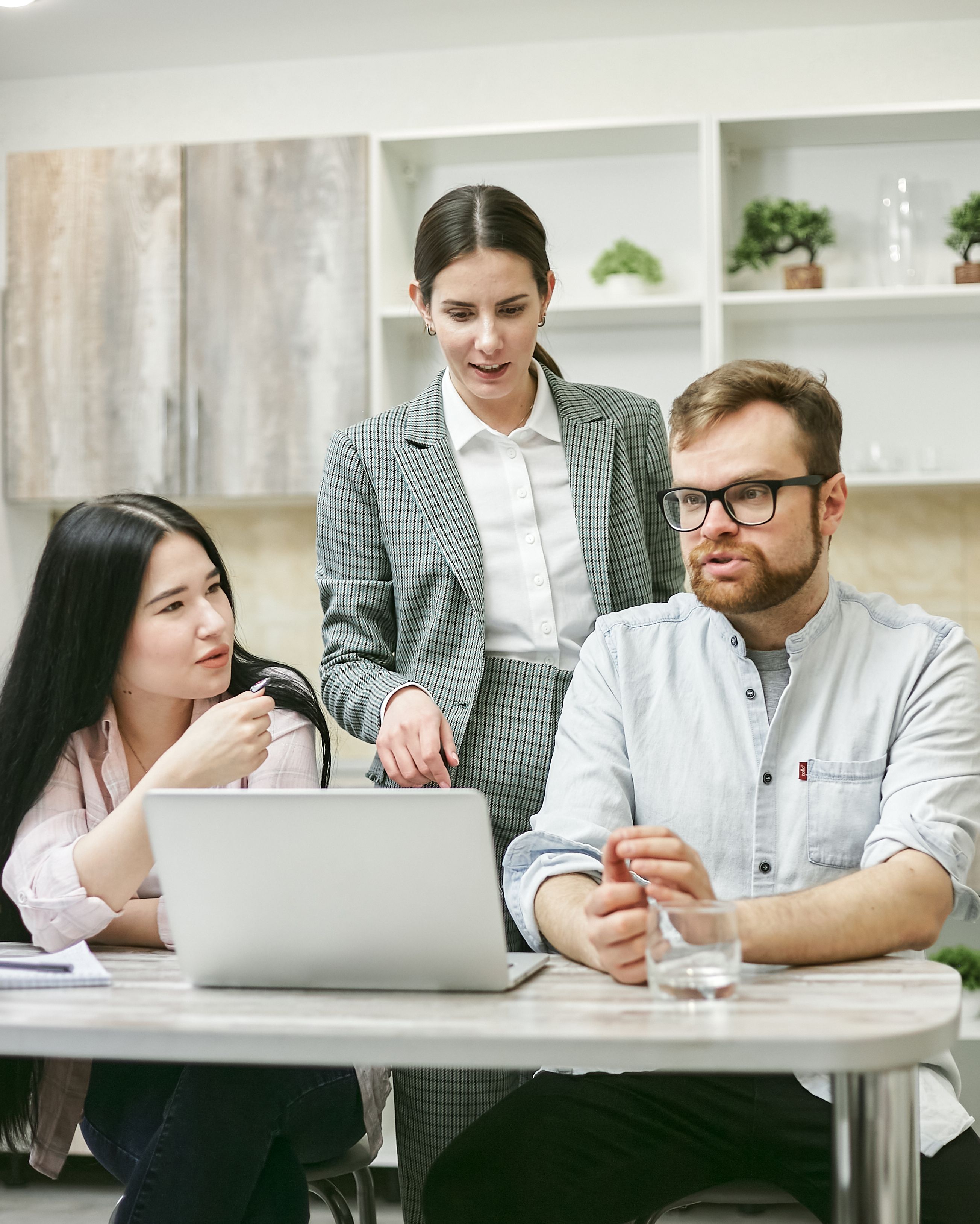Adviser explaining a policy to a client