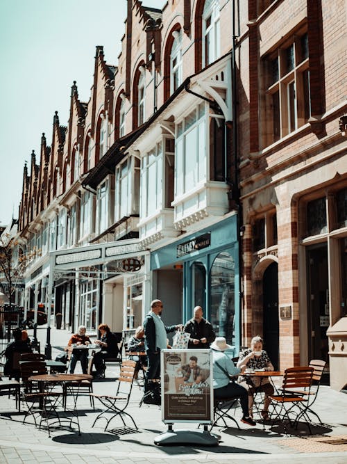 People Sitting Outside a Restaurant