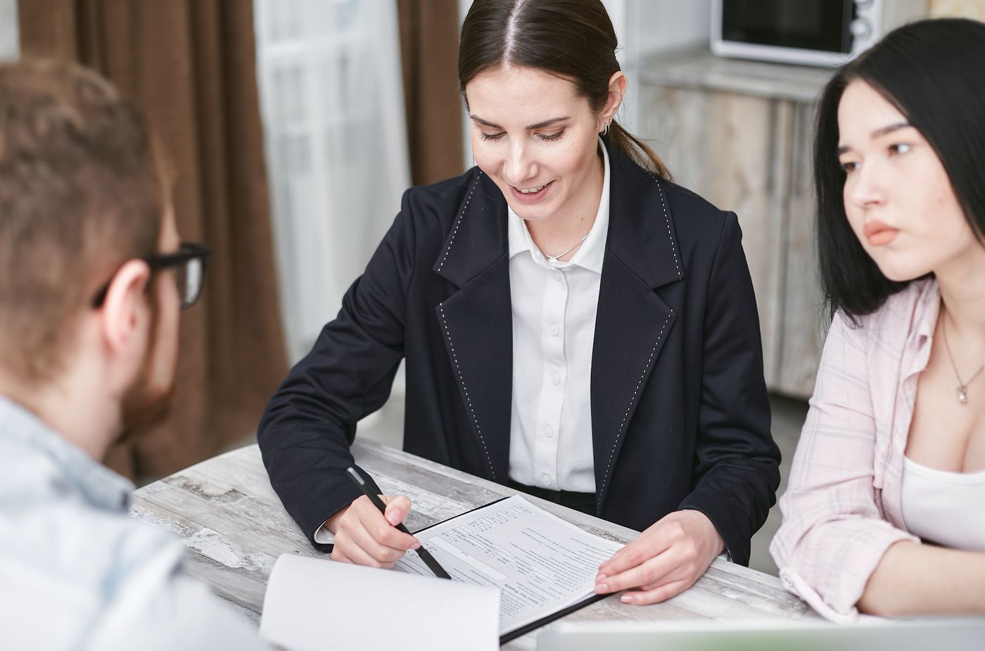 An advisor explaining options to a client