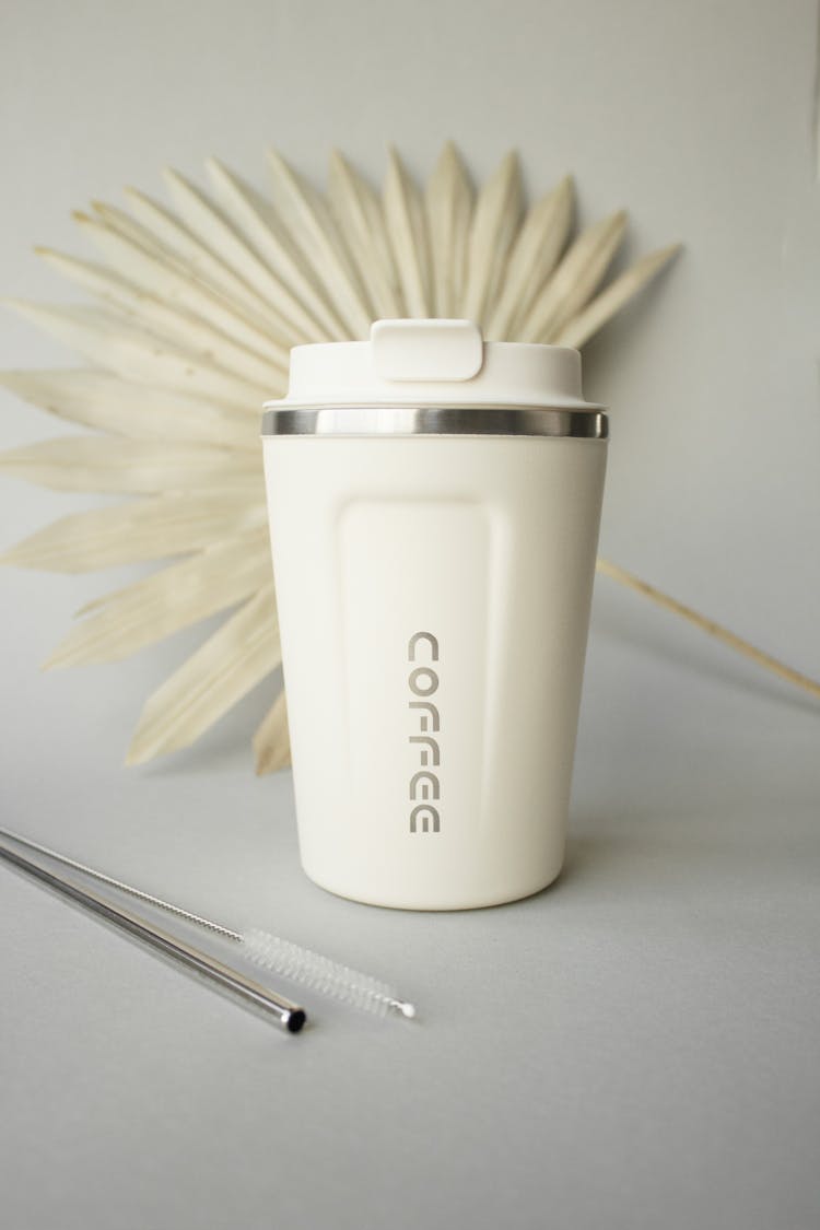 A Beige Coffee Tumbler