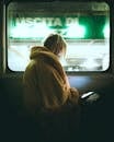 Anonymous woman sitting on train