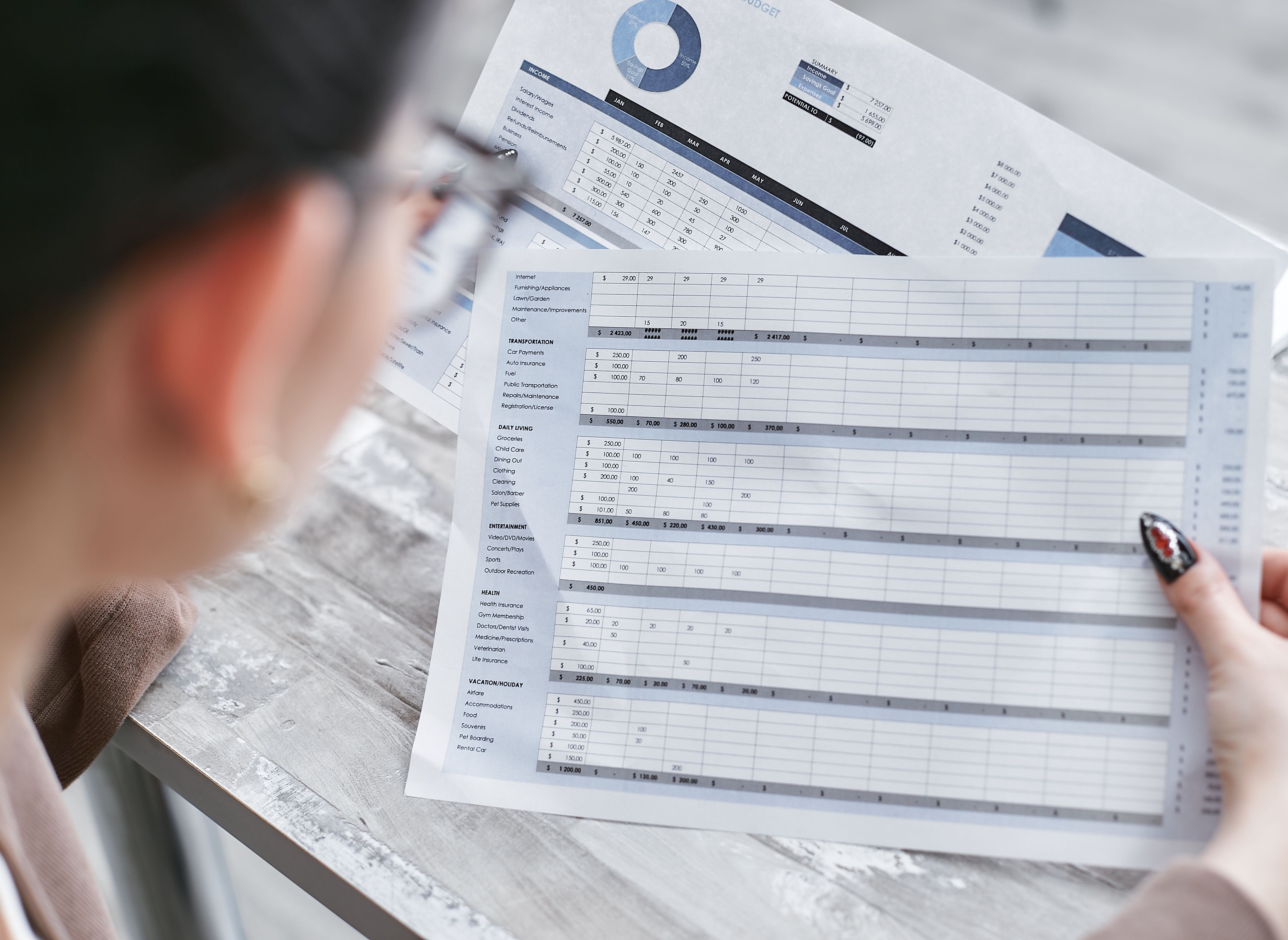 Spreadsheet with financial data