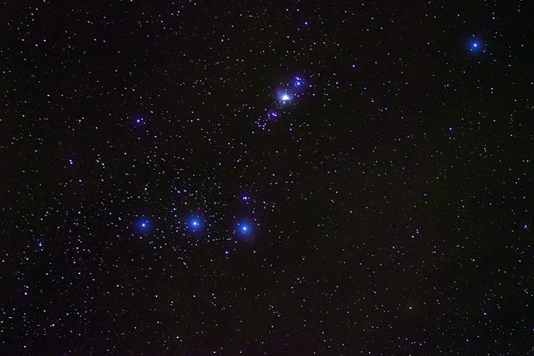 Glowing Stars At Night Sky