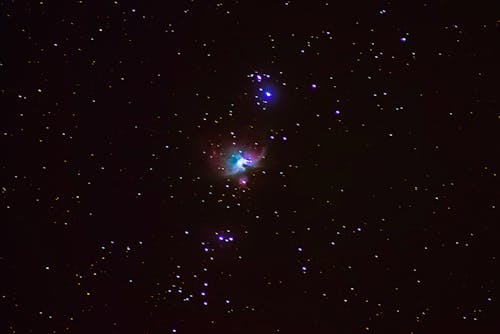 Blue and Purple Orion Nebula in the Sky