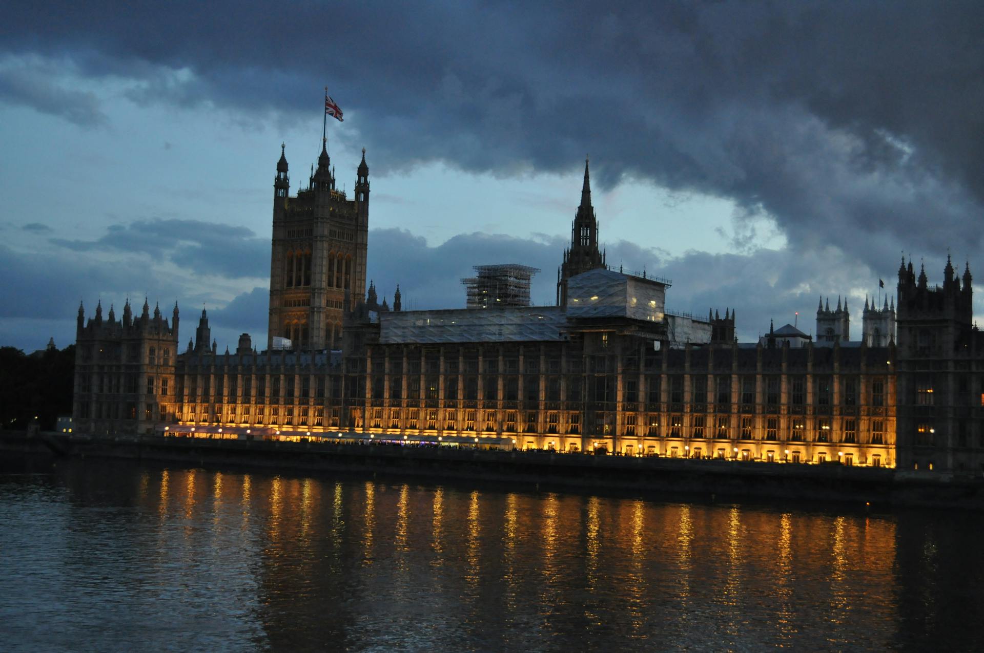 Palace of Westminster vid Dawn, London, England