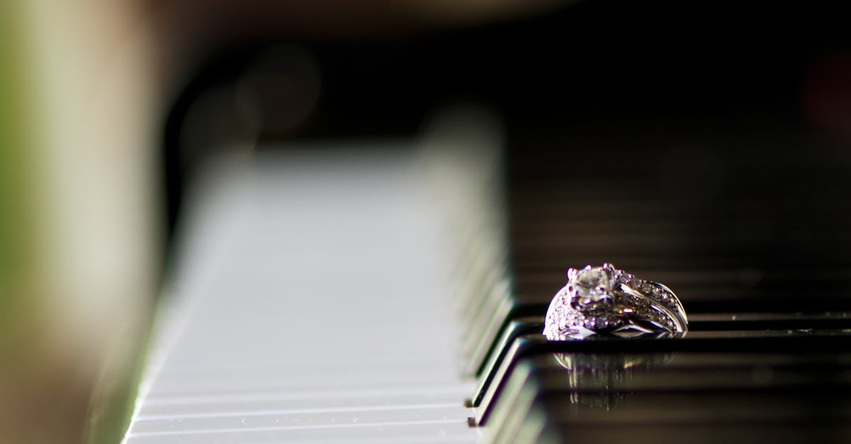 Free stock photo of engagement ring, piano keys, wedding