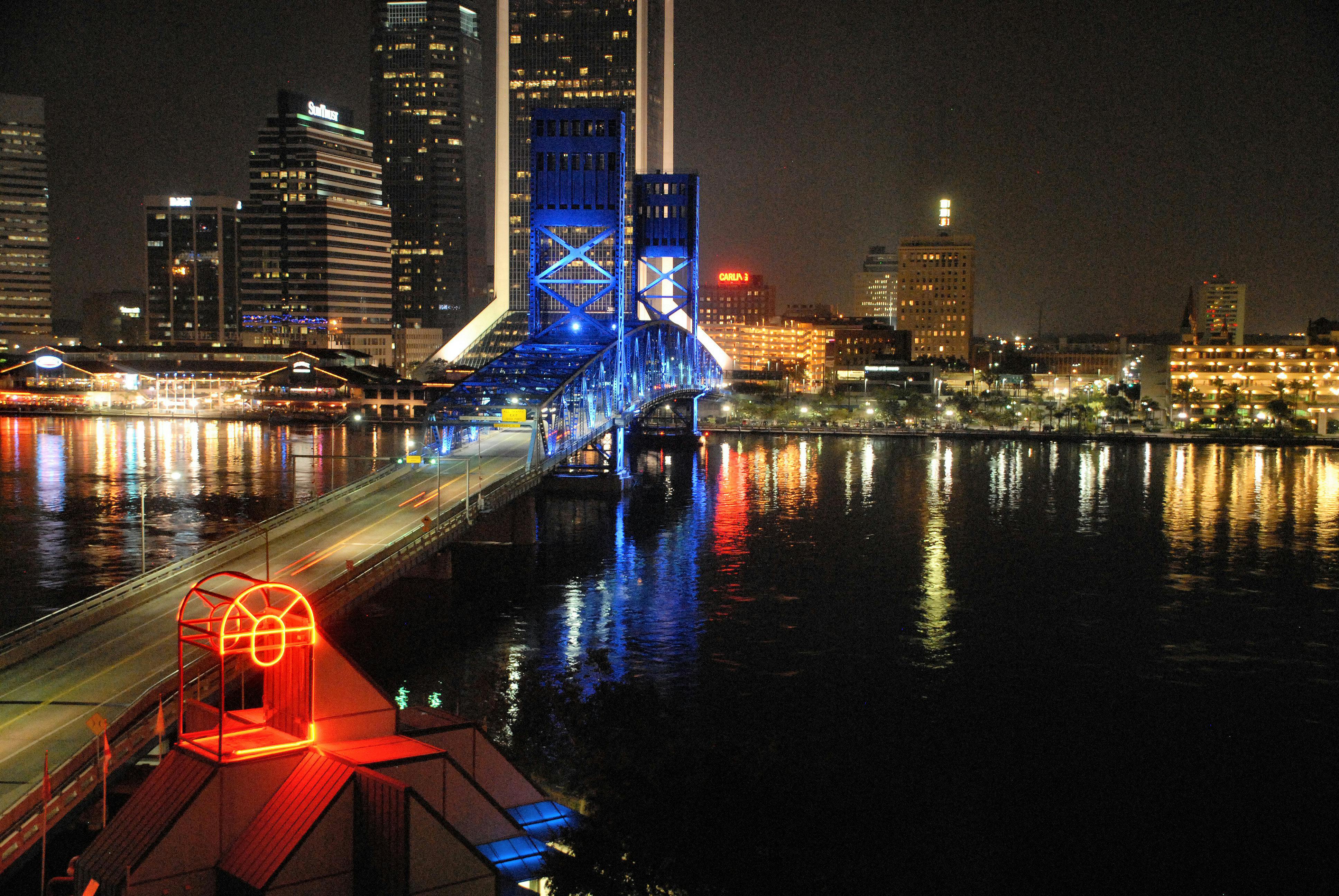 Free stock photo of bridge, jacksonville, lights