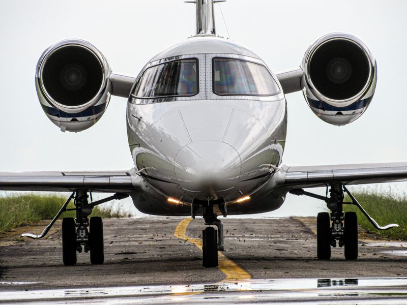 Jet aircraft on runway ready for takeoff representing predictive maintenance