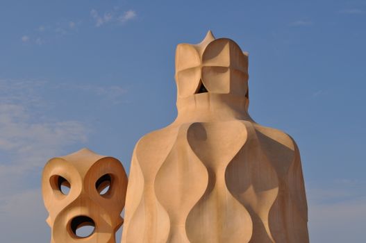 Chimney Pots on the Roof of Casa Mila