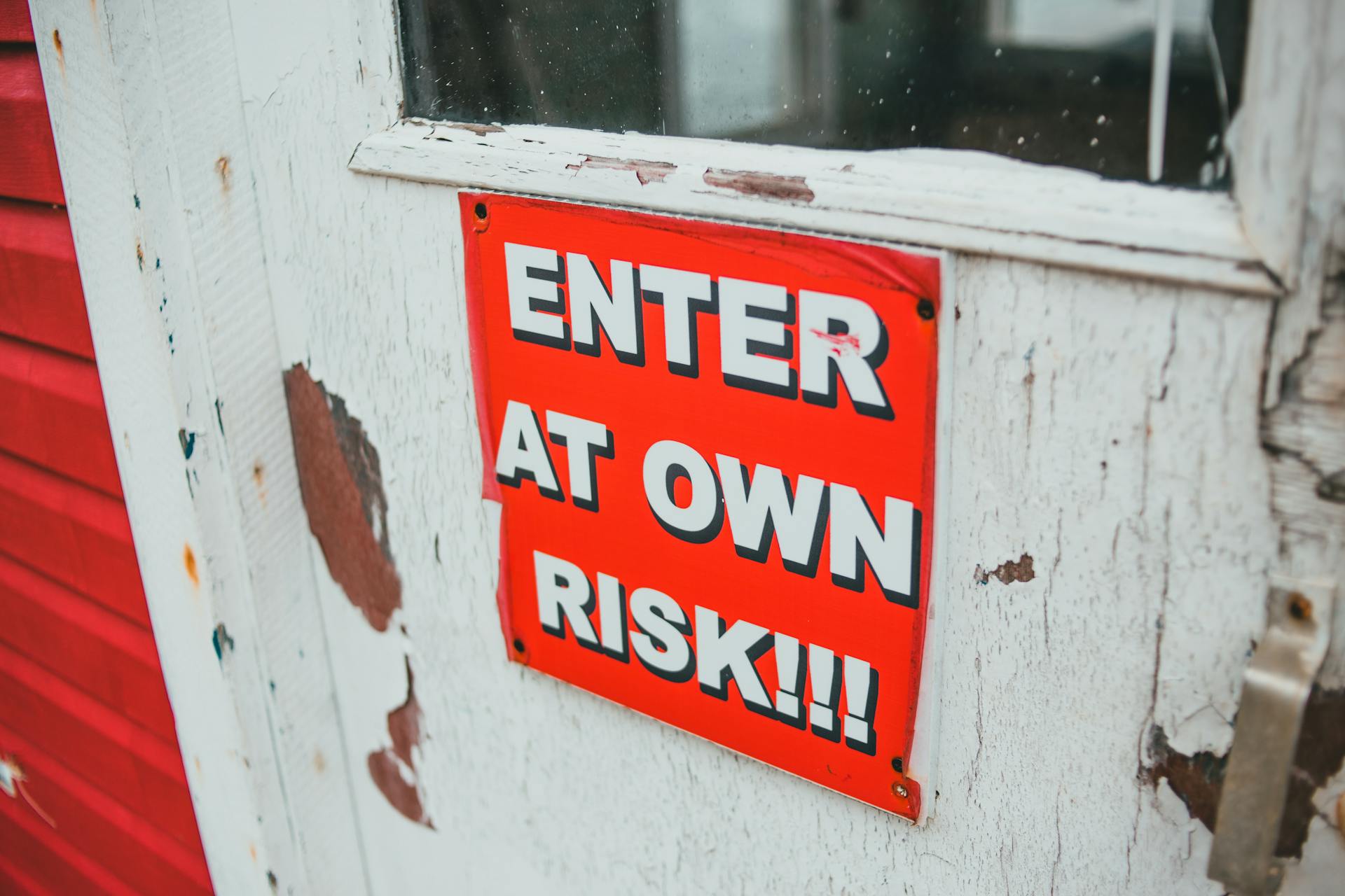 A Warning Sign on a Door