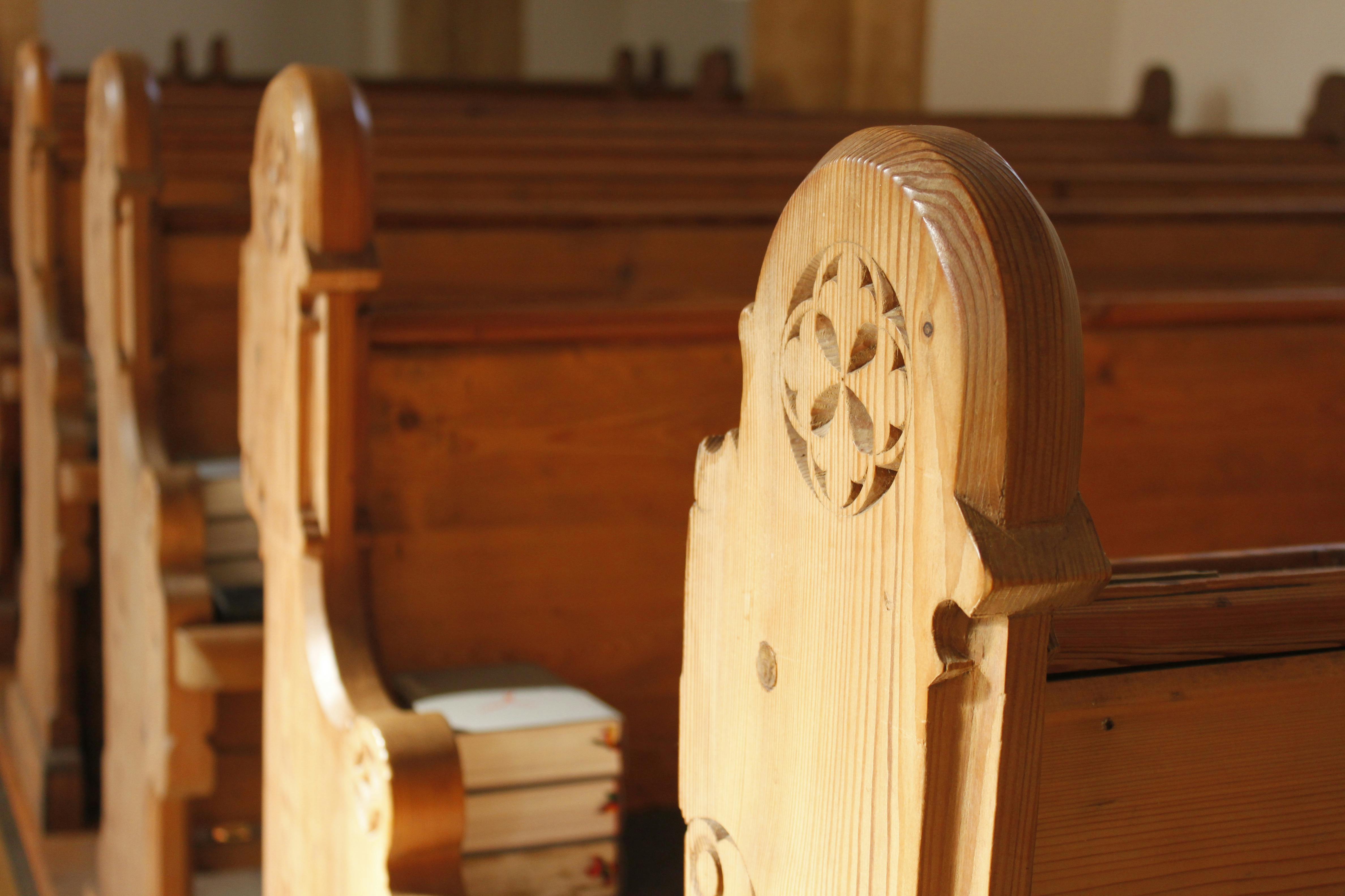 Free stock photo of bench, church, wooden church