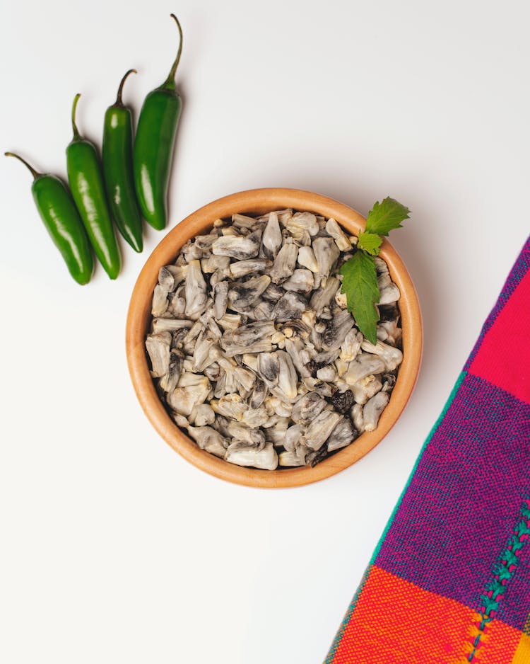 Roasted Huitlacoche And Green Chilli Peppers 