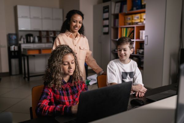 Teachers with children
