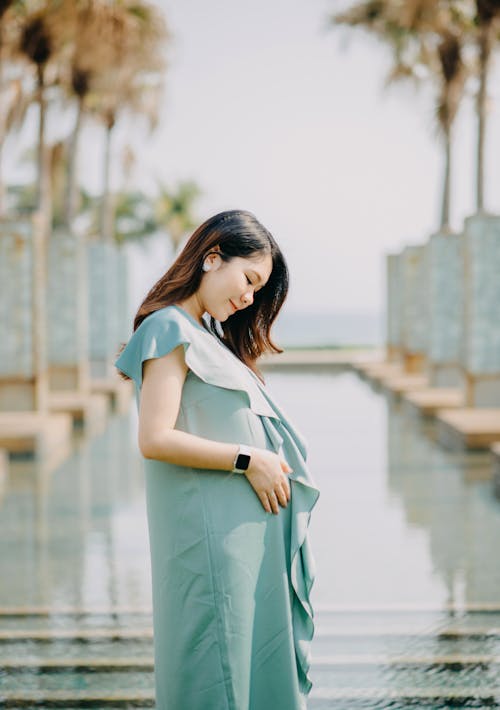Side View of a Standing Pregnant Woman