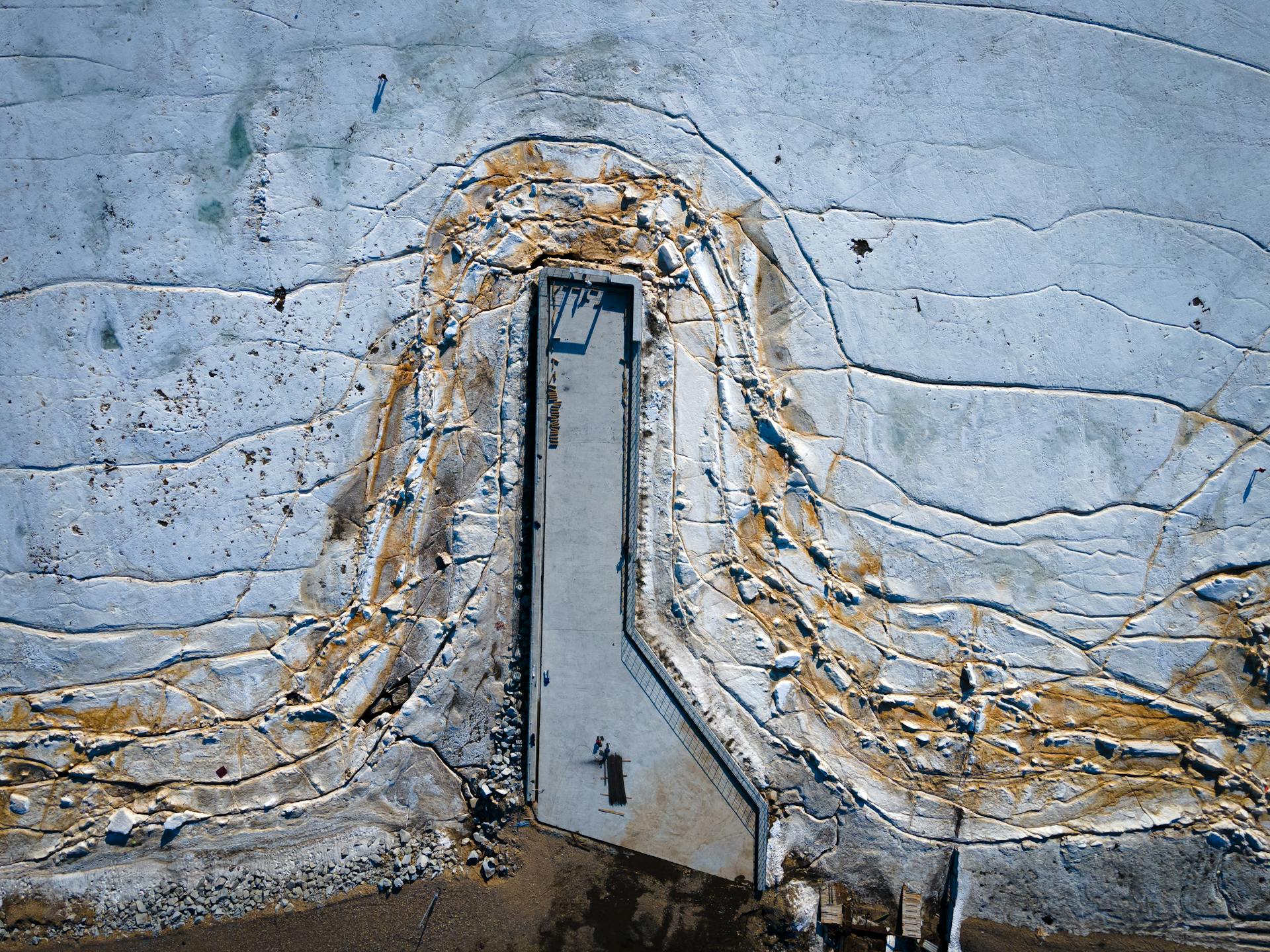 Gray Concrete Surface with Brown Stains