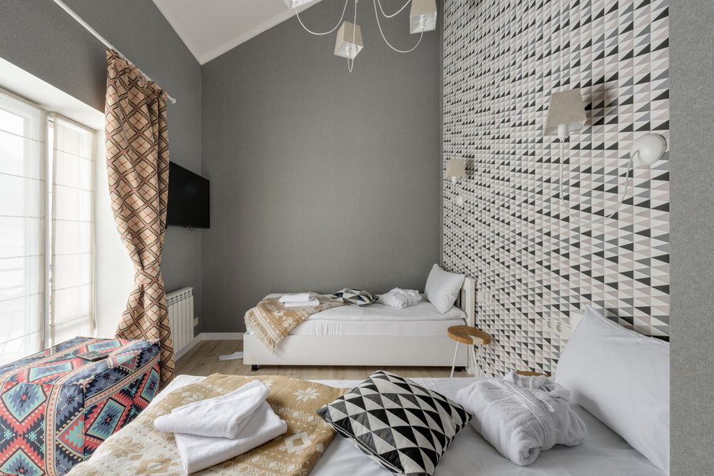 Neutral modern bedroom wall