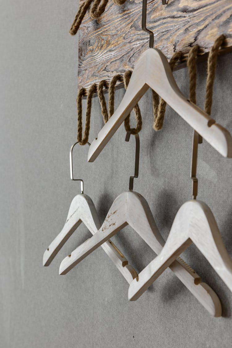 Empty Wooden Hangers 