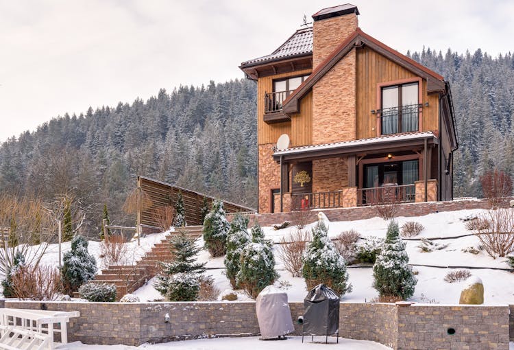 Beautiful Brown House Near The Woods