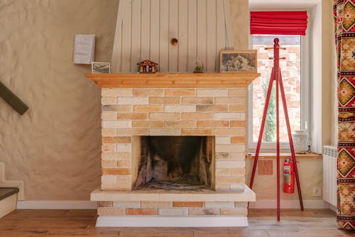 Photo of a Brick Fireplace