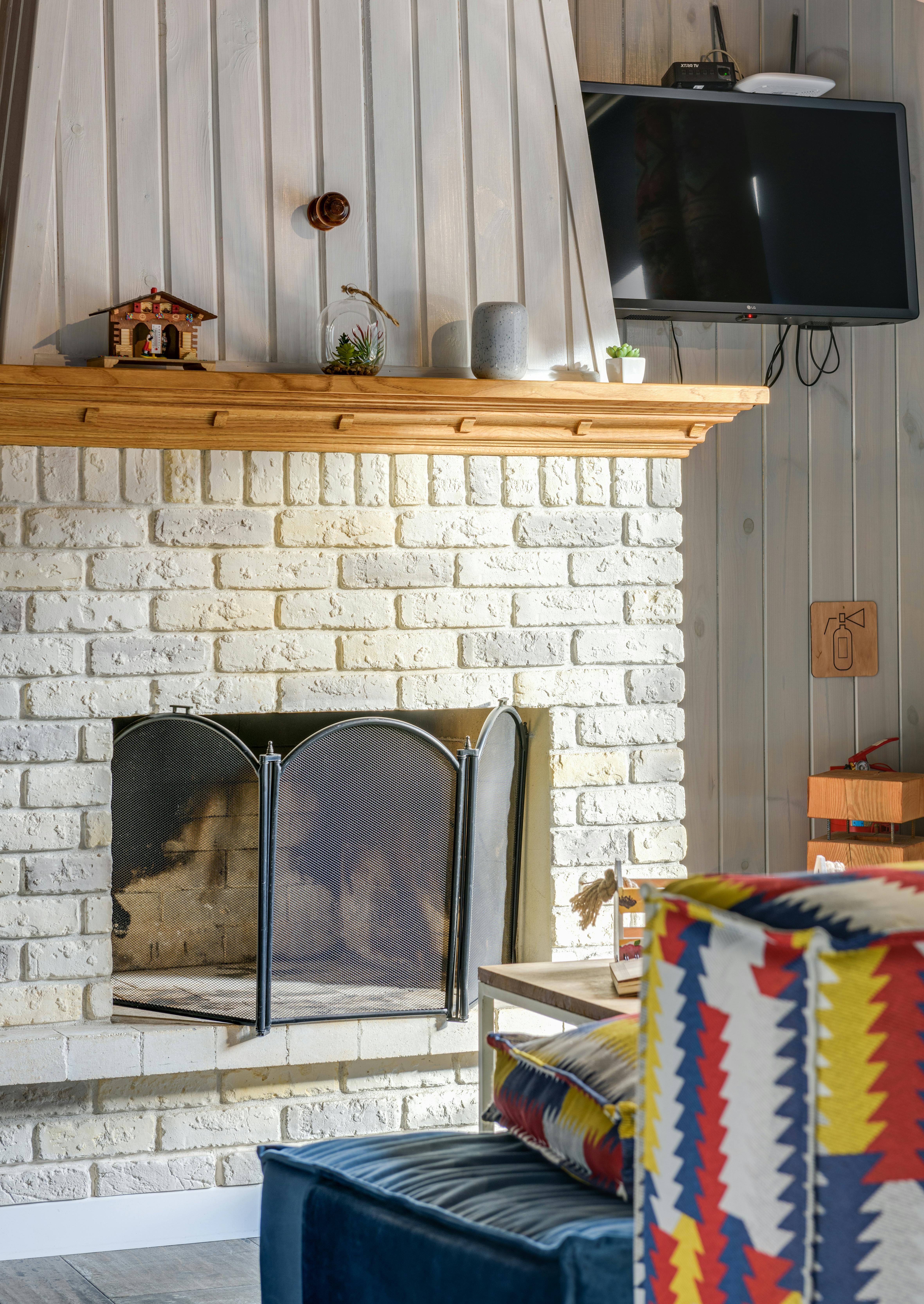 fireplace in room