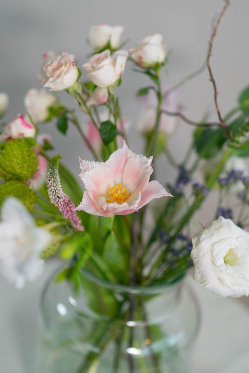 Flowers in a Glass Vase