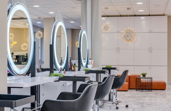 The AuraGlow salon interior