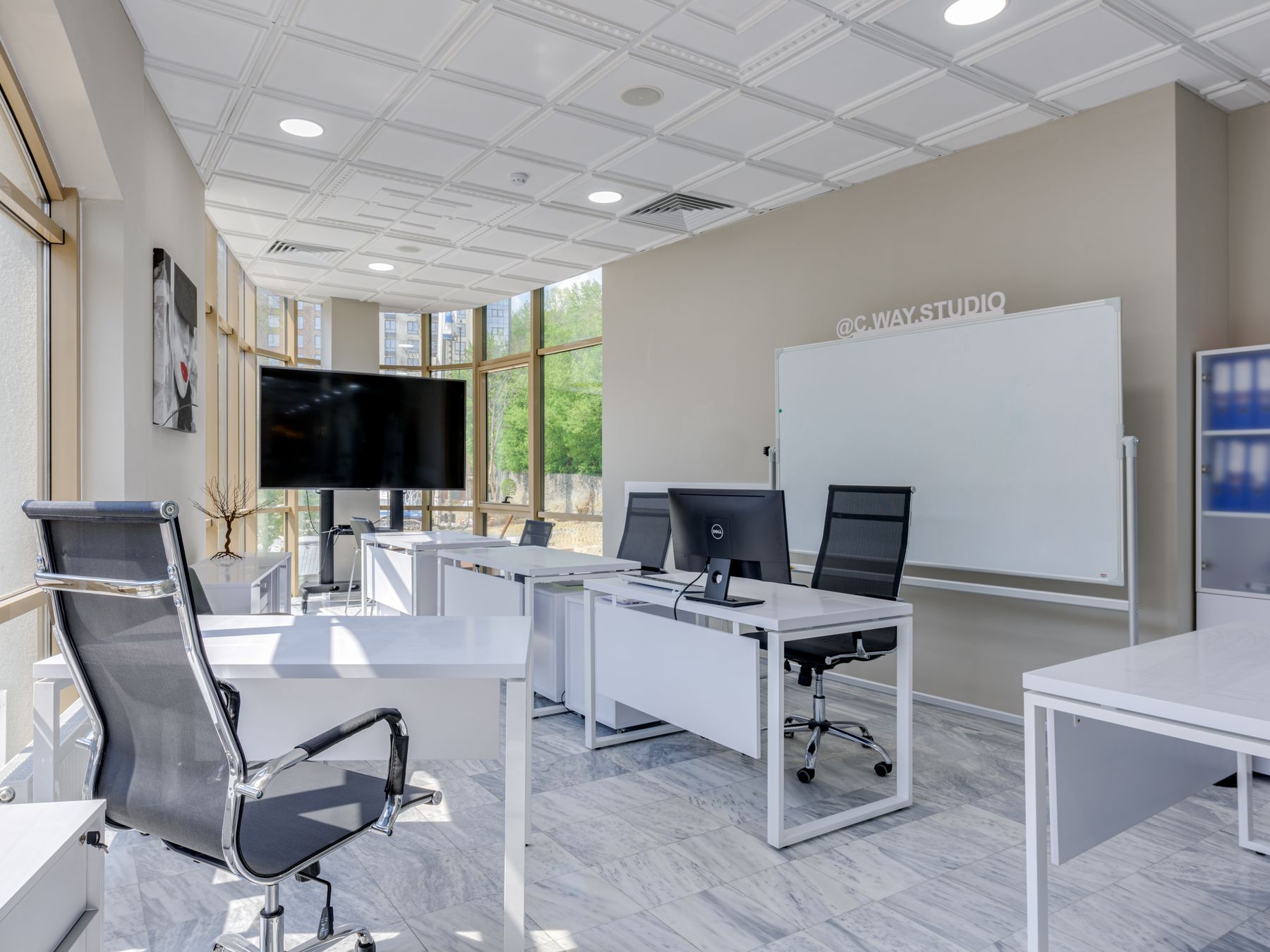 Edington — office relocation team moving desks and equipment