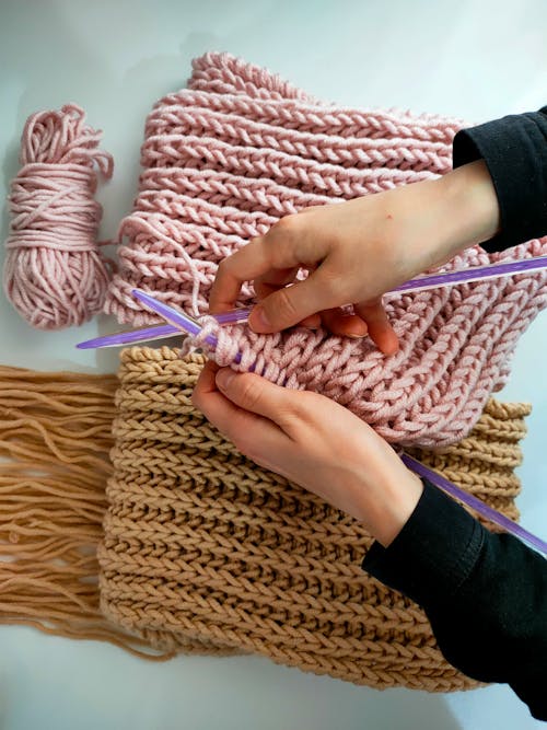 Free A Person Knitting Stock Photo