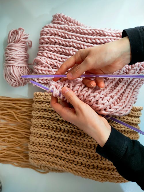 Free A Person Knitting Stock Photo
