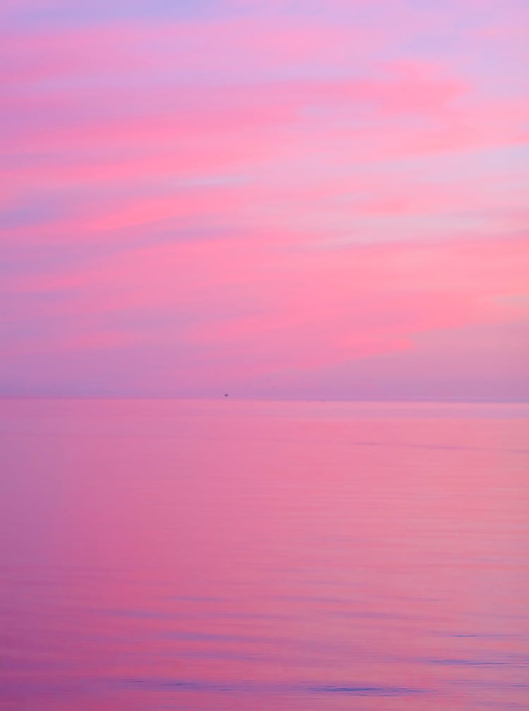 Pastel Dawn Over Pink Sea