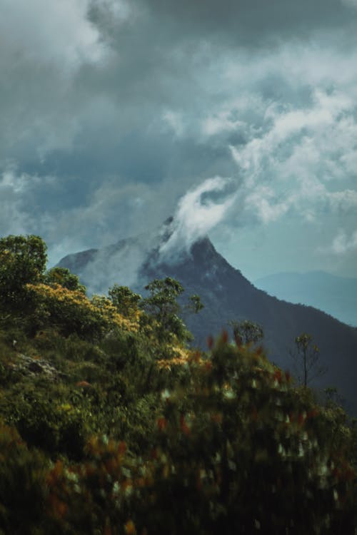 Gunung Hijau Di Bawah Langit Biru