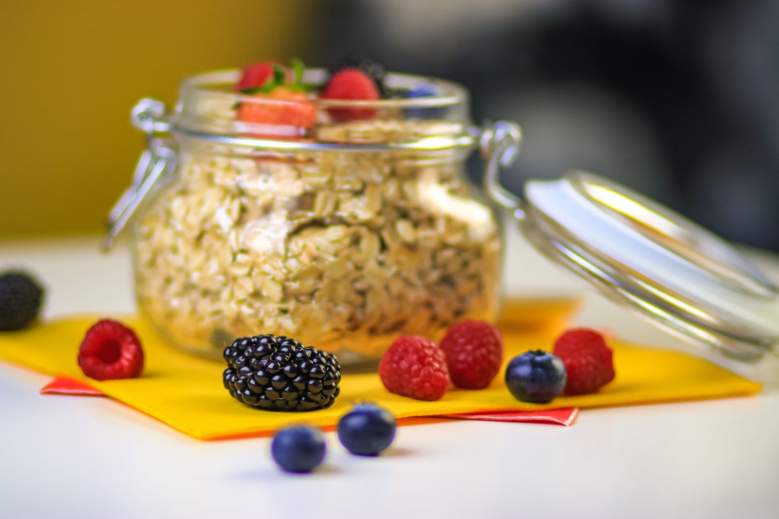 Overnight oats aux fruits rouges