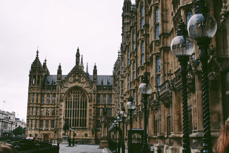 Explore the iconic Gothic architecture of London's Palace of Westminster, a landmark in England's capital.