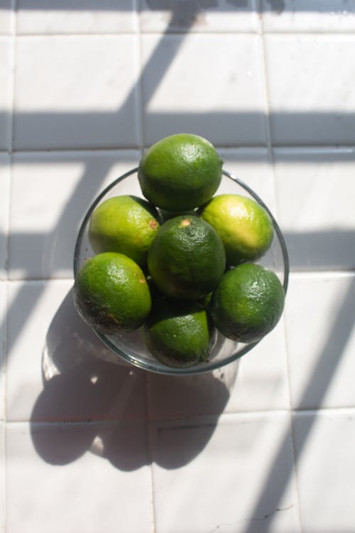 Limes on Glass Bowl