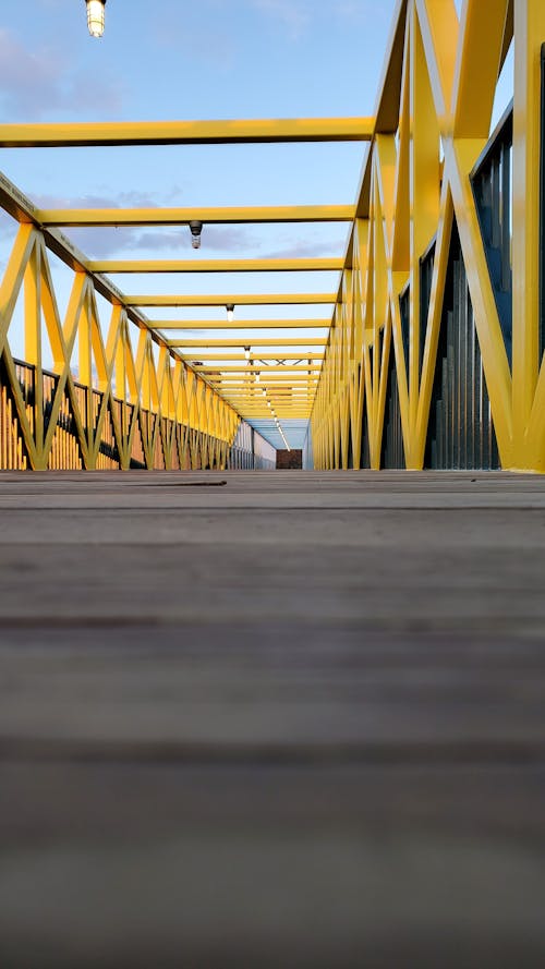 Free stock photo of arch bridge, everything yellow